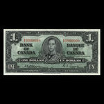 Canada, Banque du Canada, 1 dollar <br /> 2 janvier 1937