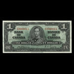 Canada, Banque du Canada, 1 dollar <br /> 2 janvier 1937