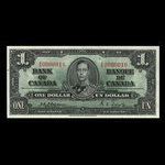 Canada, Banque du Canada, 1 dollar <br /> 2 janvier 1937
