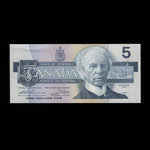 Canada, Banque du Canada, 5 dollars <br /> 1986