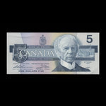 Canada, Banque du Canada, 5 dollars <br /> 1986