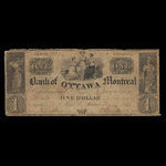Canada, Banque de Ottawa, 1 dollar <br /> 18 mai 1837