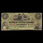 Canada, Bank of Upper Canada (York), 2 dollars <br /> 1 janvier 1861
