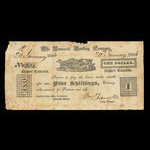 Canada, Newcastle Banking Company, 1 dollar <br /> 20 janvier 1836