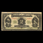 Canada, Dominion du Canada, 2 dollars <br /> 2 janvier 1914