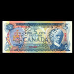 Canada, Banque du Canada, 5 dollars <br /> 1972