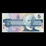 Canada, Banque du Canada, 5 dollars <br /> 1986