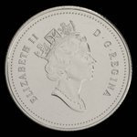 Canada, Élisabeth II, 25 cents <br /> 1990