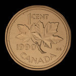 Canada, Élisabeth II, 1 cent <br /> 1990