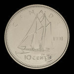 Canada, Élisabeth II, 10 cents <br /> 1991
