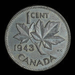 Canada, Georges VI, 1 cent <br /> 1943