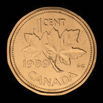 Canada, Élisabeth II, 1 cent <br /> 1989