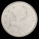 Canada, Élisabeth II, 25 cents <br /> 1989