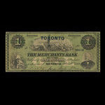 Canada, Merchants Bank of Canada (The), 1 dollar <br /> 2 mars 1868