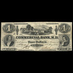 Canada, Commercial Bank of the Midland District, 4 dollars <br /> 2 mai 1854