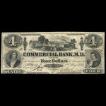 Canada, Commercial Bank of the Midland District, 4 dollars <br /> 2 mai 1854