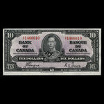 Canada, Banque du Canada, 10 dollars <br /> 2 janvier 1937