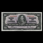 Canada, Banque du Canada, 10 dollars <br /> 2 janvier 1937