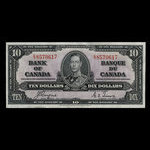 Canada, Banque du Canada, 10 dollars <br /> 2 janvier 1937