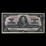 Canada, Banque du Canada, 10 dollars <br /> 2 janvier 1937