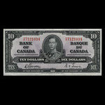 Canada, Banque du Canada, 10 dollars <br /> 2 janvier 1937