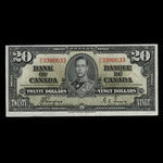 Canada, Banque du Canada, 20 dollars <br /> 2 janvier 1937