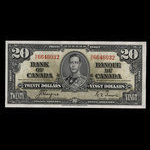 Canada, Banque du Canada, 20 dollars <br /> 2 janvier 1937