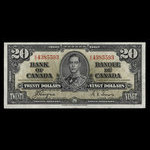 Canada, Banque du Canada, 20 dollars <br /> 2 janvier 1937