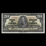 Canada, Banque du Canada, 20 dollars <br /> 2 janvier 1937