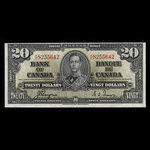 Canada, Banque du Canada, 20 dollars <br /> 2 janvier 1937