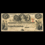 Canada, Farmer's Joint Stock Banking Co., 5 dollars <br /> 1 février 1849