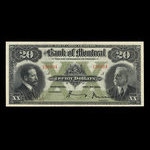 Canada, Banque de Montréal, 20 dollars <br /> 3 novembre 1914