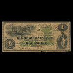 Canada, Merchants Bank of Prince Edward Island, 1 dollar <br /> 6 novembre 1871