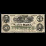 Canada, Banque de la Cité, 20 dollars <br /> 1 janvier 1857
