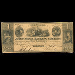 Canada, Farmer's Joint Stock Banking Co., 1 dollar <br /> 1 septembre 1835