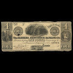 Canada, Farmer's Joint Stock Banking Co., 4 dollars <br /> 1840