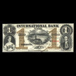Canada, International Bank of Canada, 1 dollar <br /> 15 septembre 1858