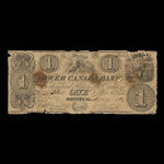 Canada, Lower Canada Bank, 1 dollar <br /> 4 novembre 1837