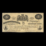 Canada, Macdonald & Company Bankers, 5 dollars <br /> 6 septembre 1863