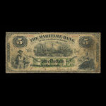 Canada, Maritime Bank of the Dominion of Canada, 5 dollars <br /> 3 octobre 1881