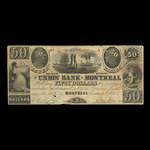 Canada, Union Bank of Montreal, 50 dollars <br /> 1 janvier 1840