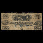 Canada, Bank of Upper Canada (York), 2 dollars <br /> 4 mai 1854