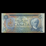 Canada, Banque du Canada, 5 dollars <br /> 1972