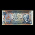 Canada, Banque du Canada, 5 dollars <br /> 1972