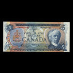 Canada, Banque du Canada, 5 dollars <br /> 1972