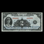 Canada, Banque du Canada, 2 dollars <br /> 1935