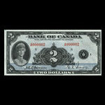 Canada, Banque du Canada, 2 dollars <br /> 1935