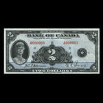 Canada, Banque du Canada, 2 dollars <br /> 1935