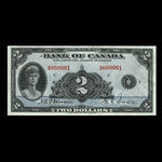 Canada, Banque du Canada, 2 dollars <br /> 1935