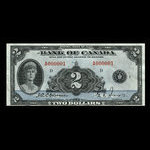 Canada, Banque du Canada, 2 dollars <br /> 1935